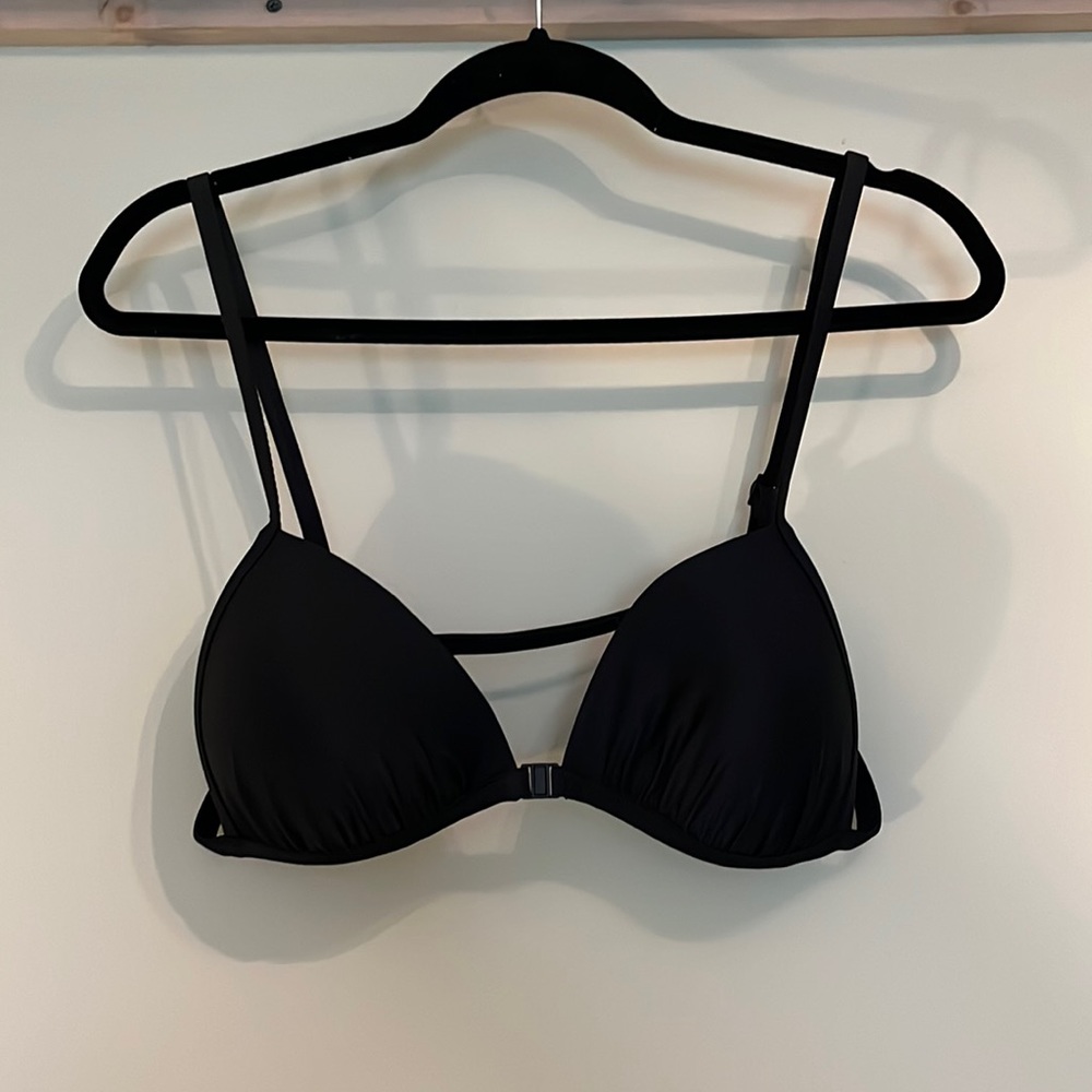 Arie Front Closure Black Bikini Top